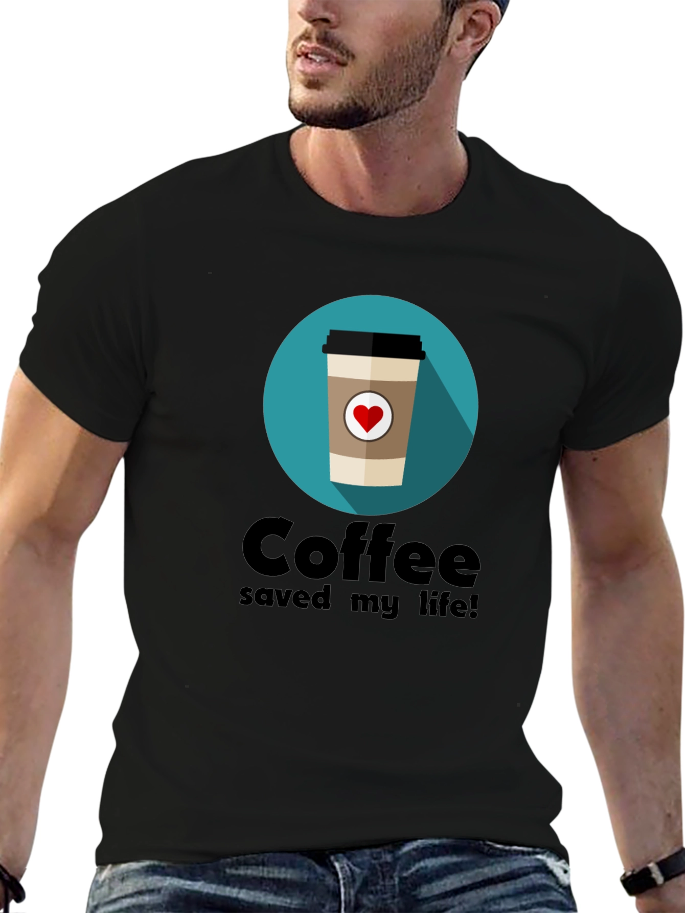 Coffee Saved My Life T-Shirt - Black Graphic Tee