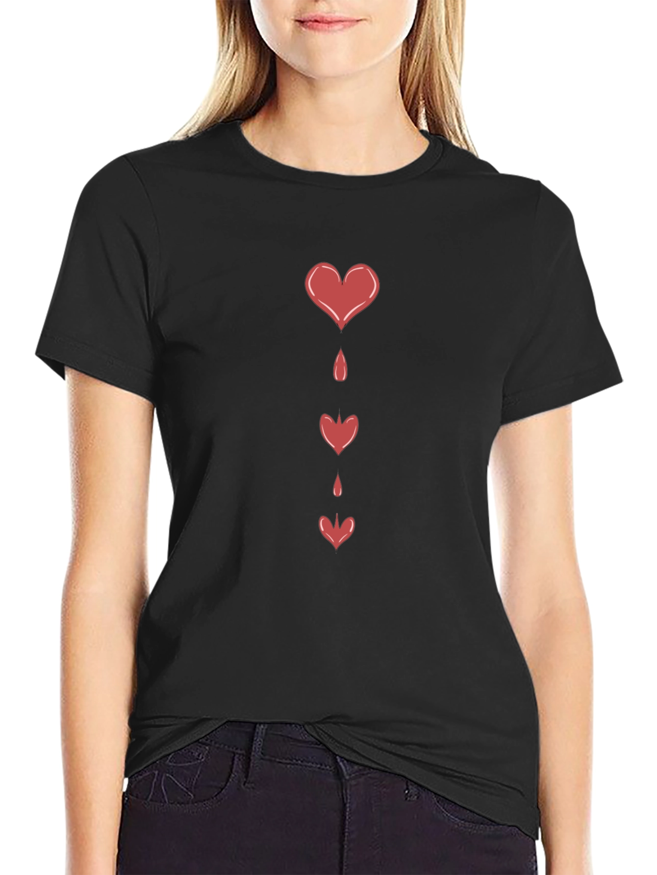 Bleeding Hearts Graphic Black T-Shirt