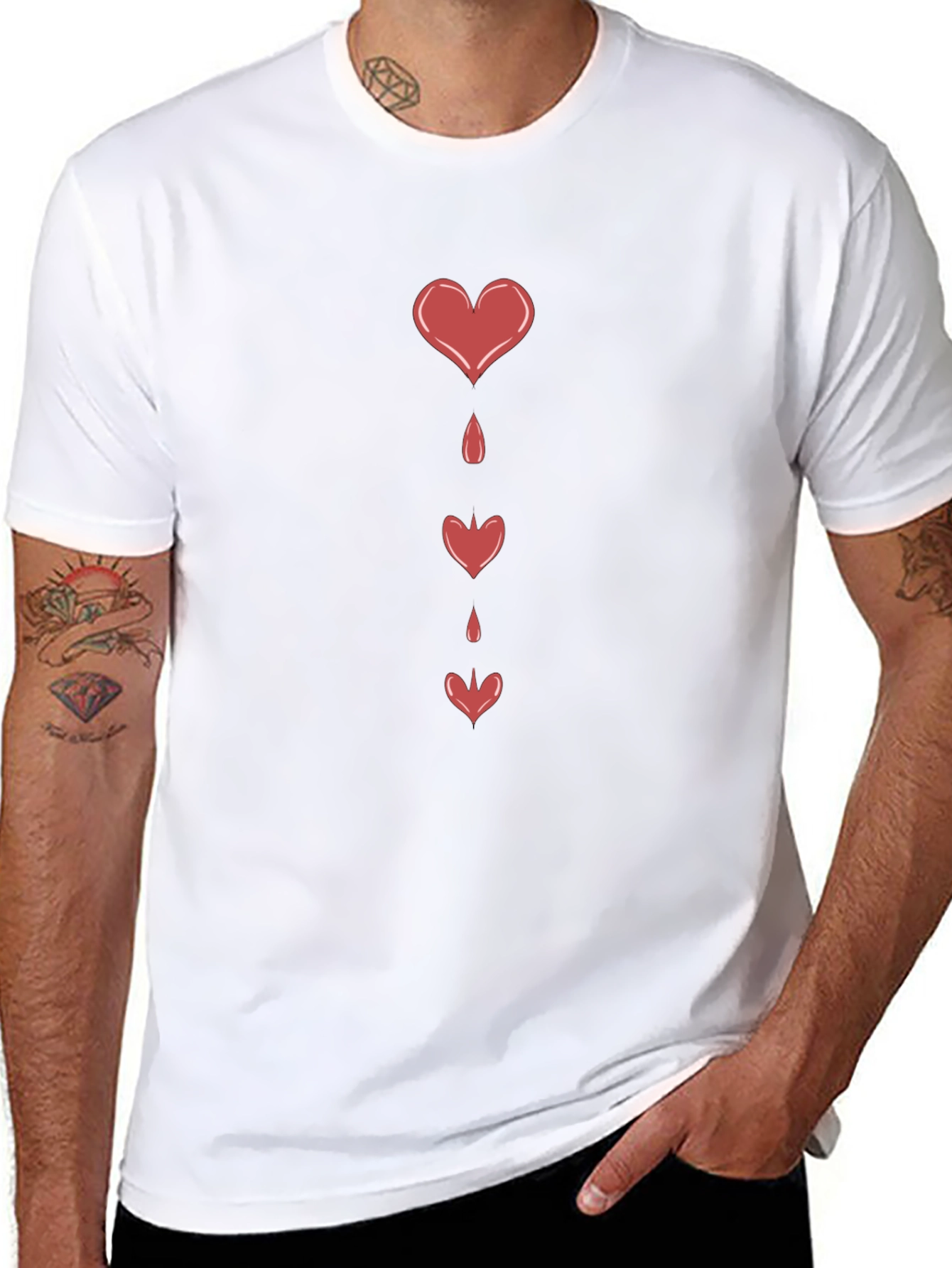 Bleeding Hearts Graphic Black T-Shirt