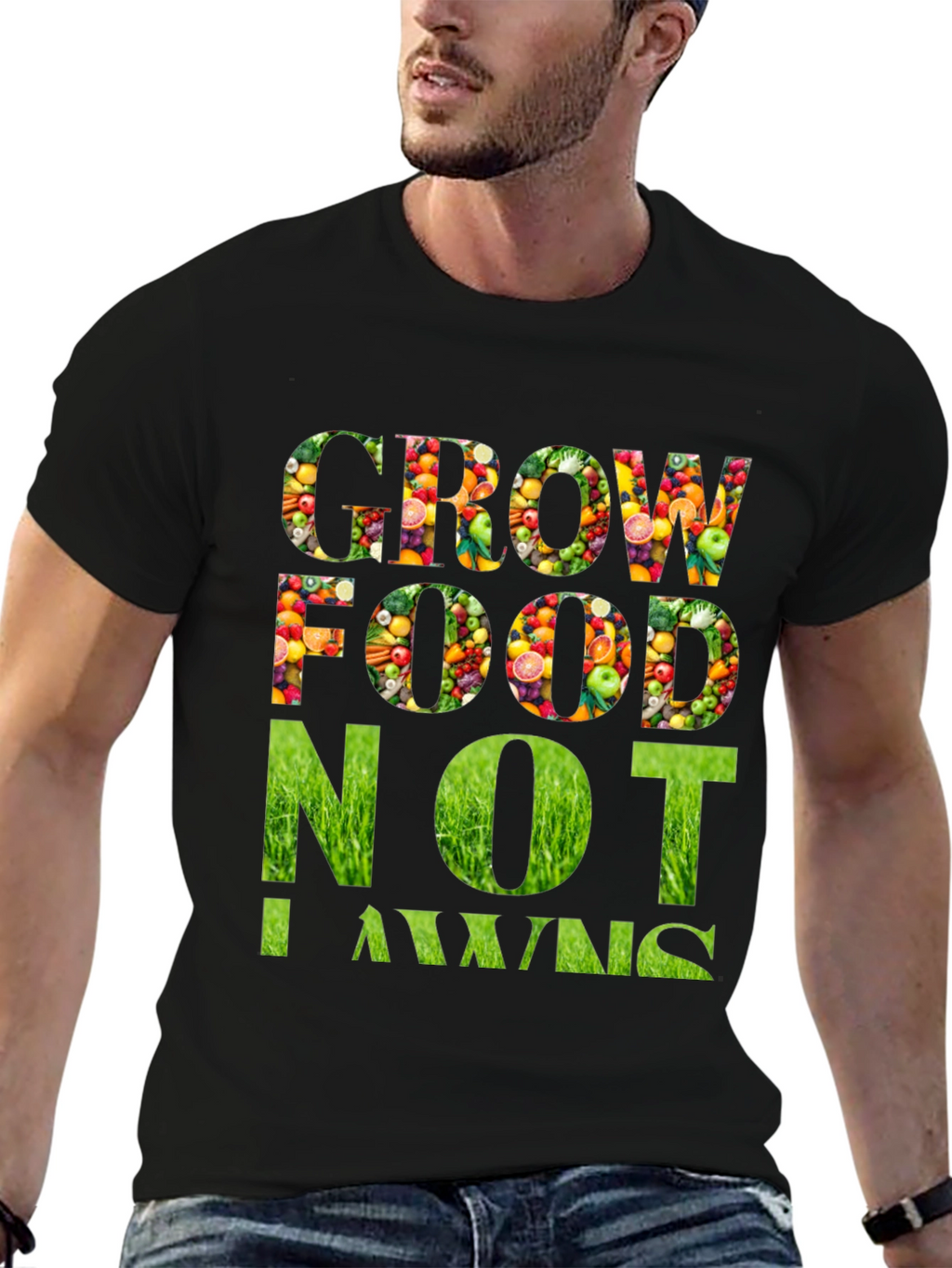 Grow Food Not Lawns Graphic T-Shirt
