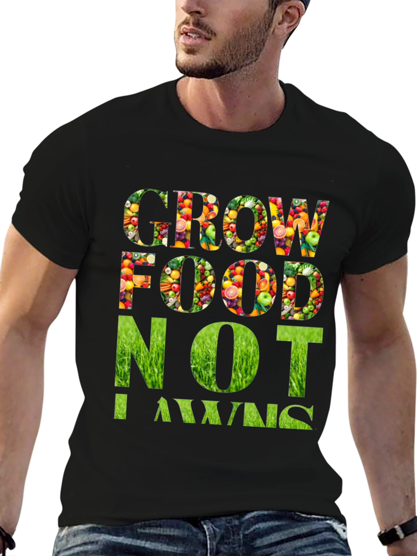 Grow Food Not Lawns Graphic T-Shirt