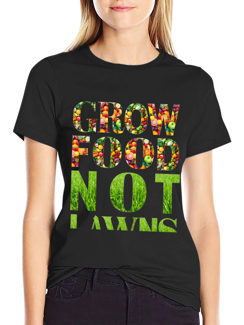 Grow Food Not Lawns Graphic T-Shirt