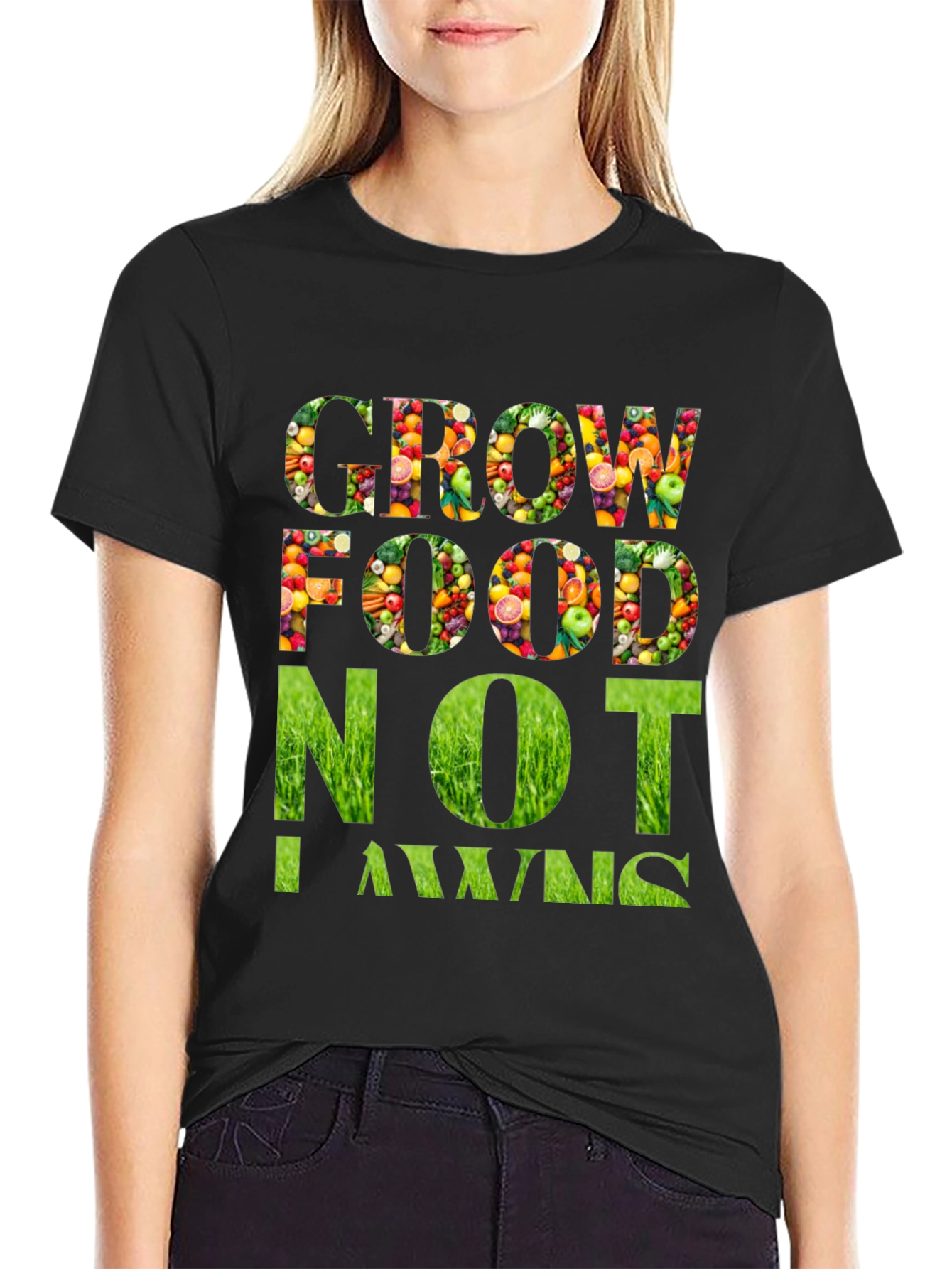 Grow Food Not Lawns Graphic T-Shirt