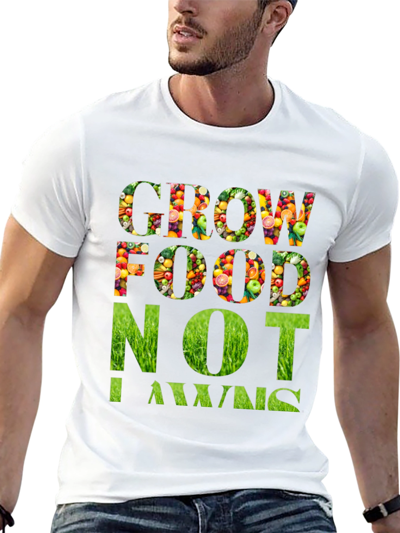 Grow Food Not Lawns Graphic T-Shirt