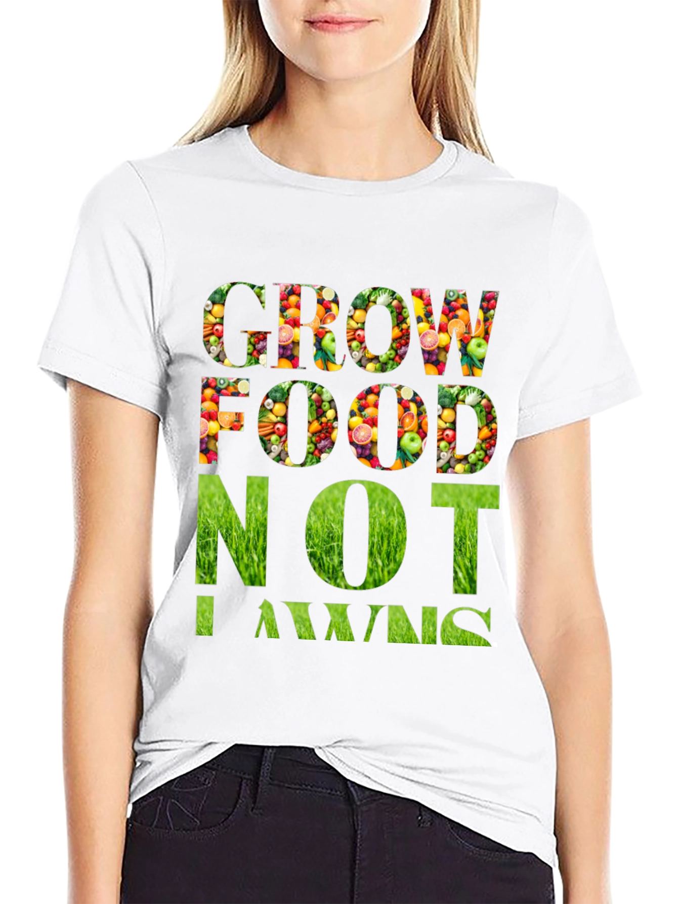 Grow Food Not Lawns Graphic T-Shirt
