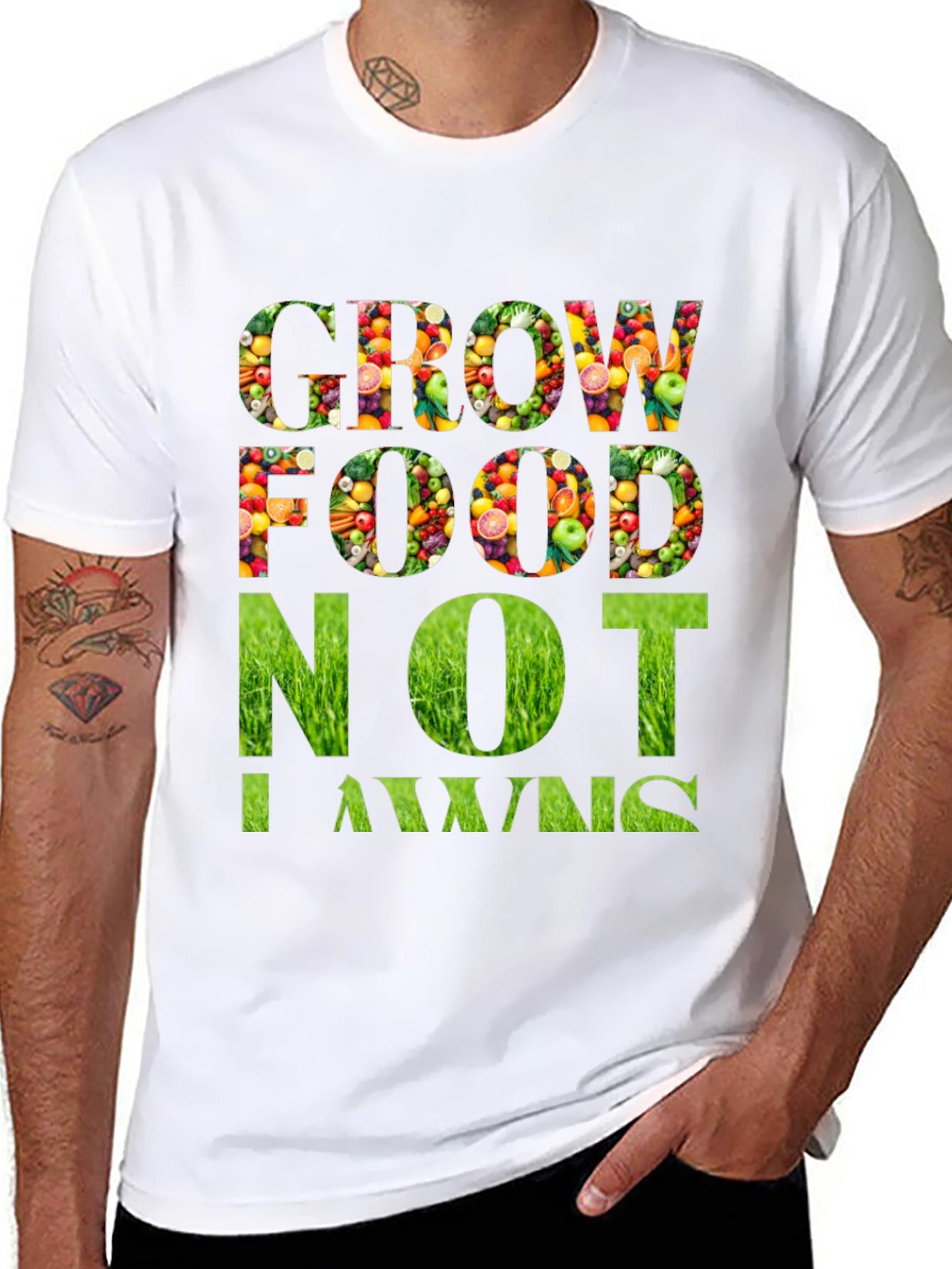 Grow Food Not Lawns Graphic T-Shirt