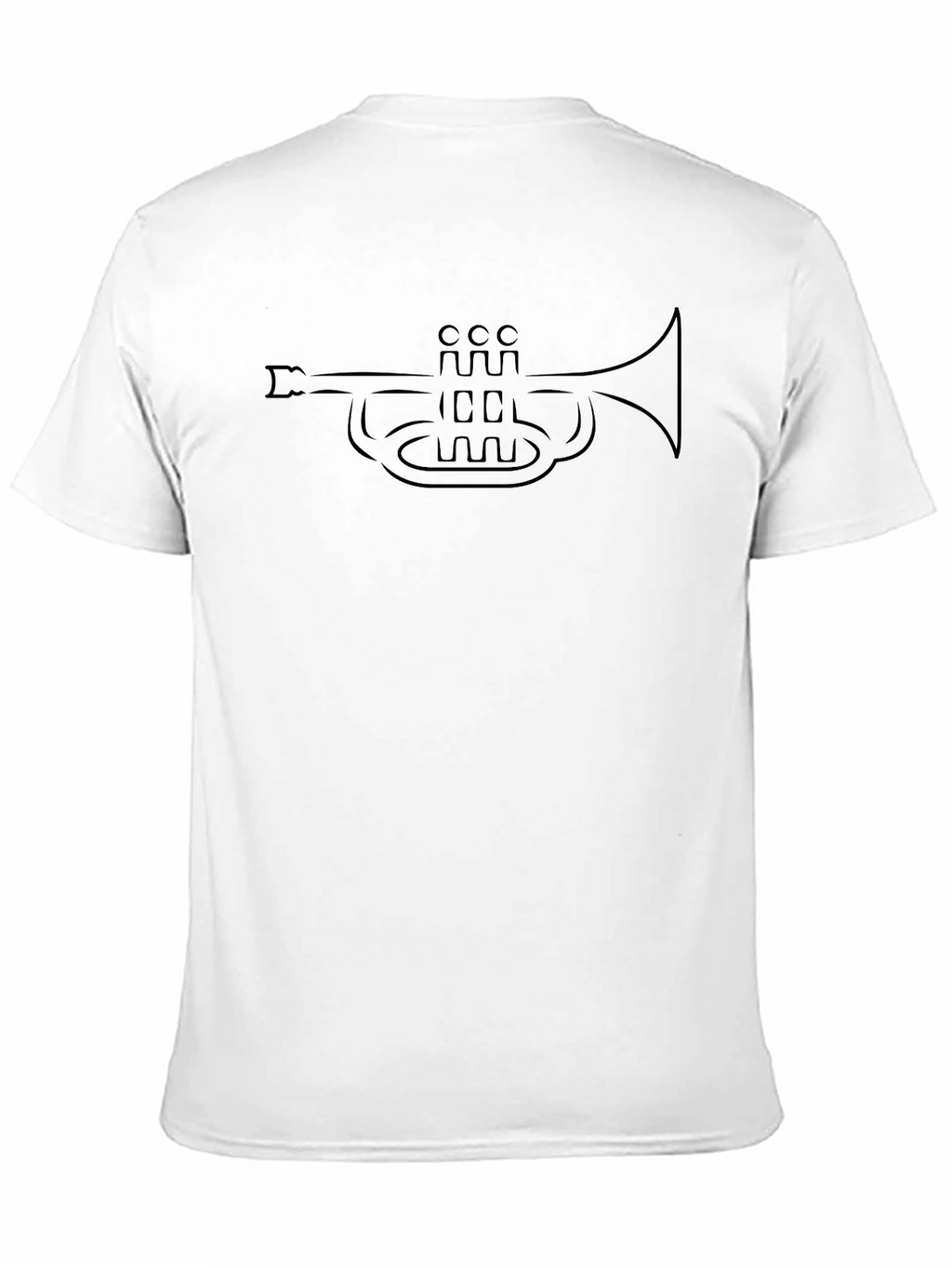 Trumpet Outline Black T-Shirt