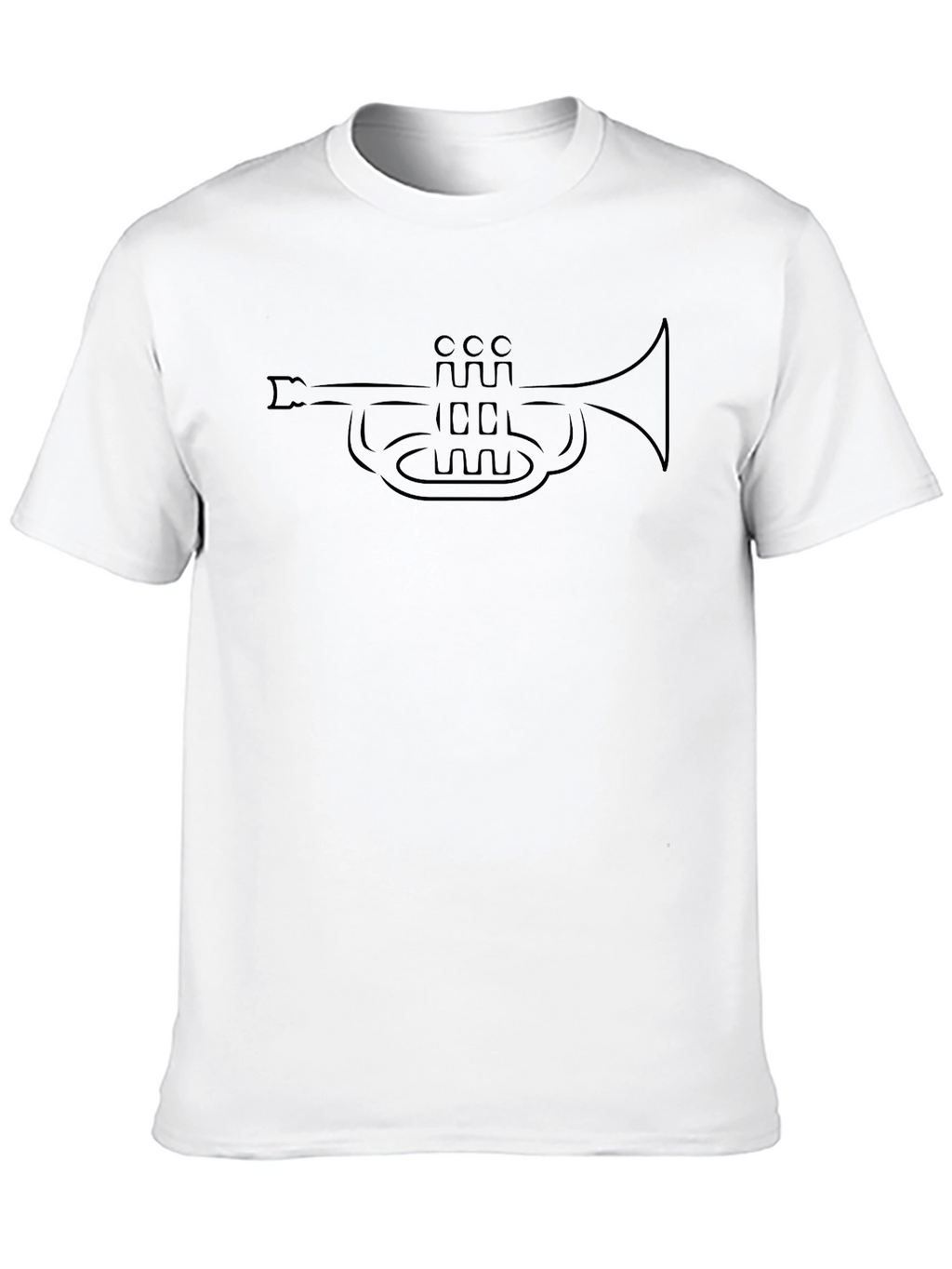 Trumpet Outline Black T-Shirt