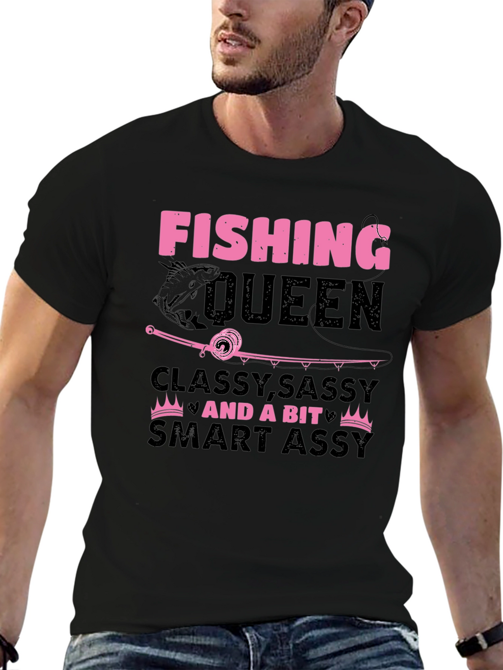 Fishing Queen T-Shirt - Classy Sassy & Smart