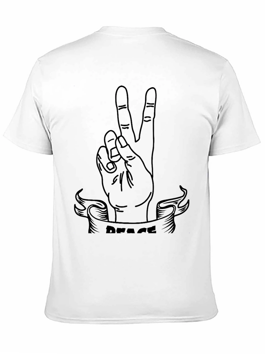 Peace Sign Graphic Tee - Black Cotton T-Shirt