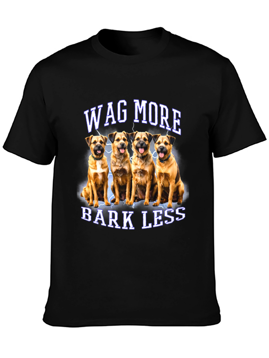 Wag More Bark Less Dog Graphic T-Shirt