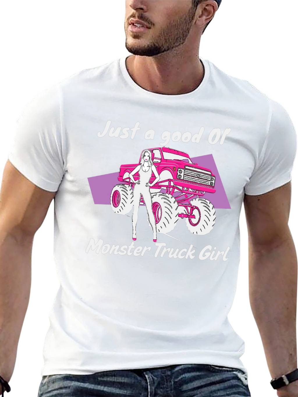 Monster Truck Girl Graphic Tee - Black