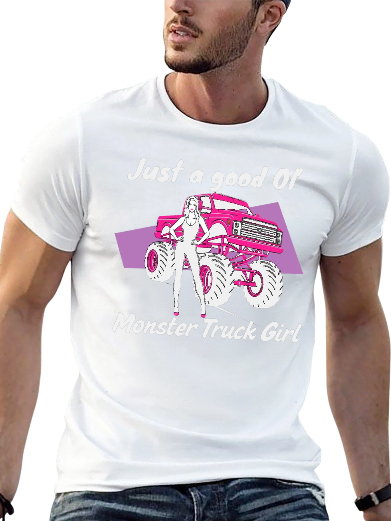 Monster Truck Girl Graphic Tee - Black