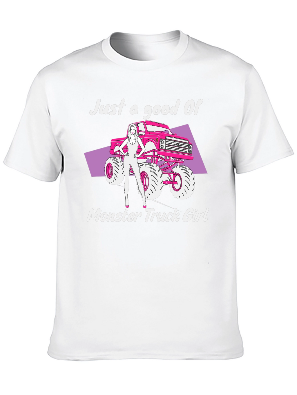Monster Truck Girl Graphic Tee - Black