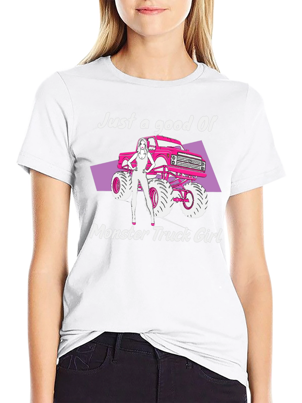 Monster Truck Girl Graphic Tee - Black