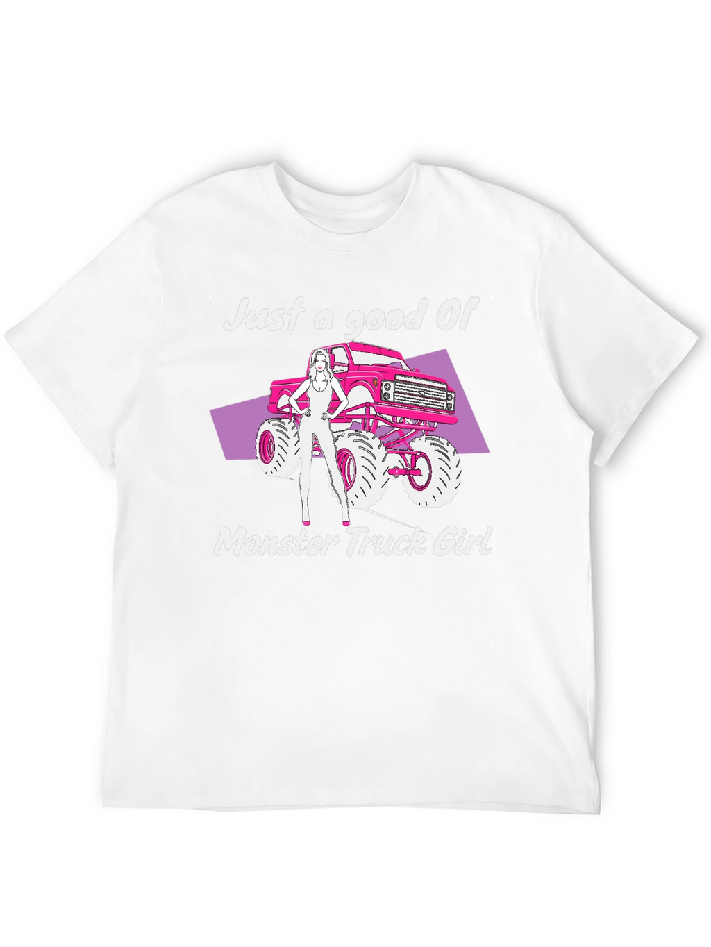 Monster Truck Girl Graphic Tee - Black