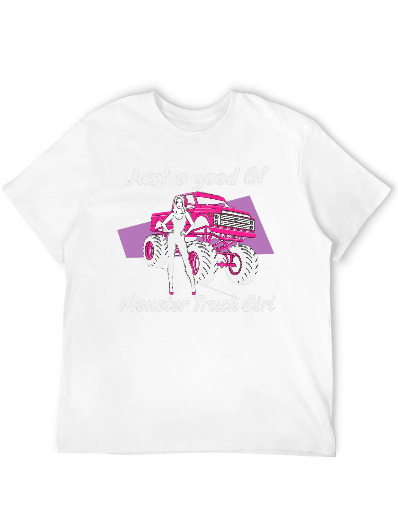 Monster Truck Girl Graphic Tee - Black
