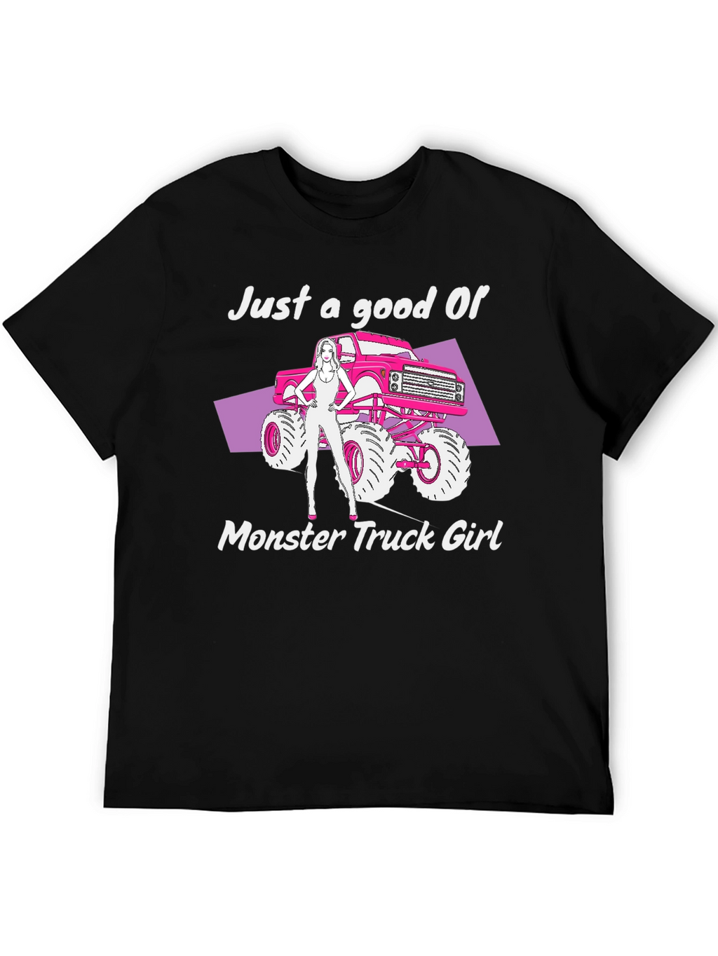 Monster Truck Girl Graphic Tee - Black