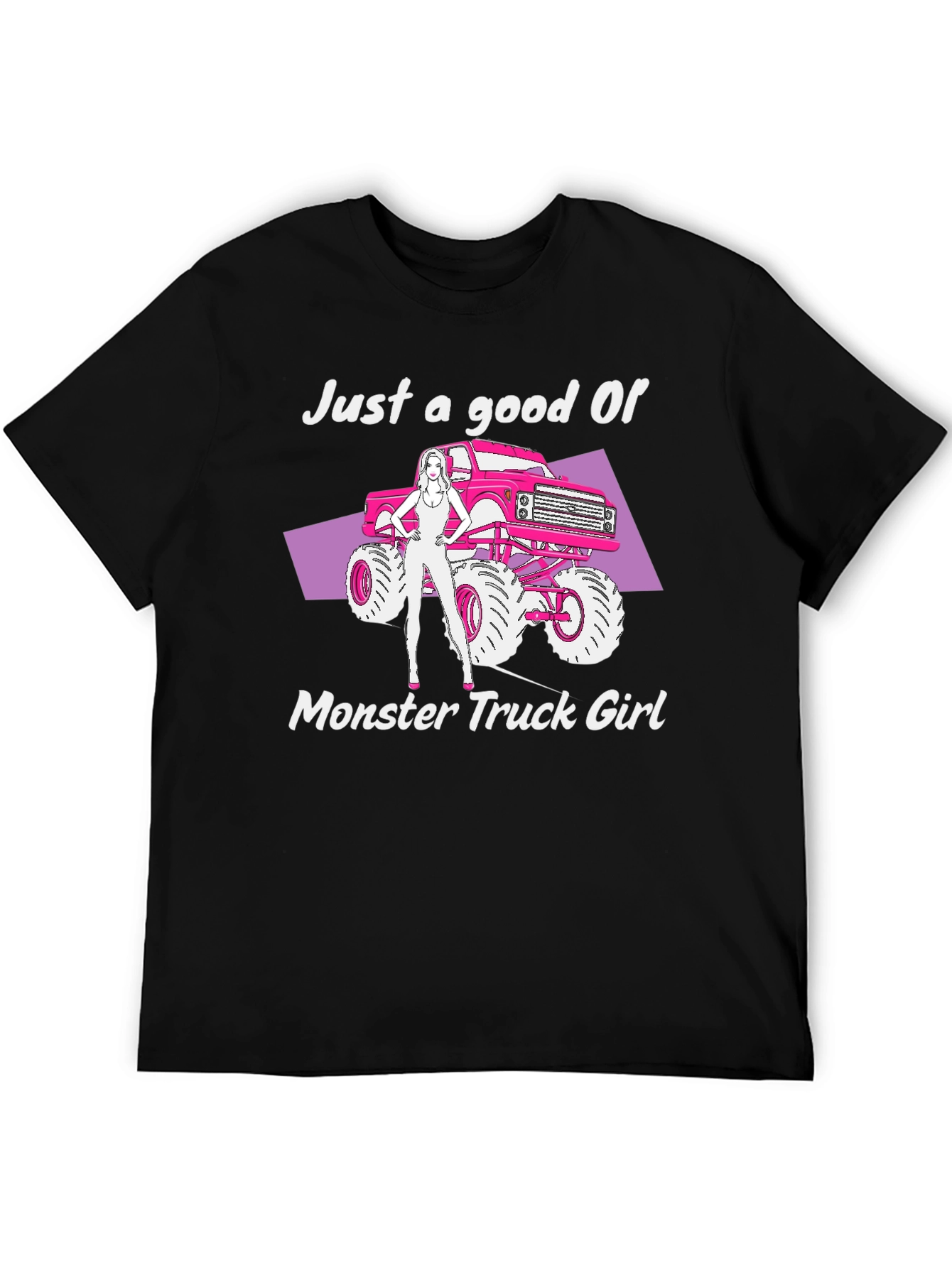 Monster Truck Girl Graphic Tee - Black