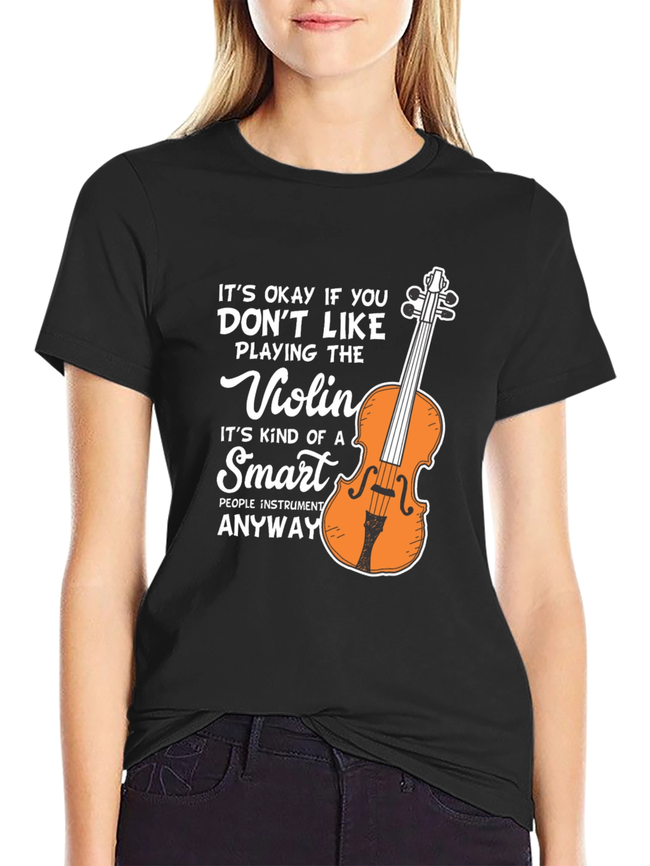 Funny Violin T-Shirt Smart People Instrument Musician Tee