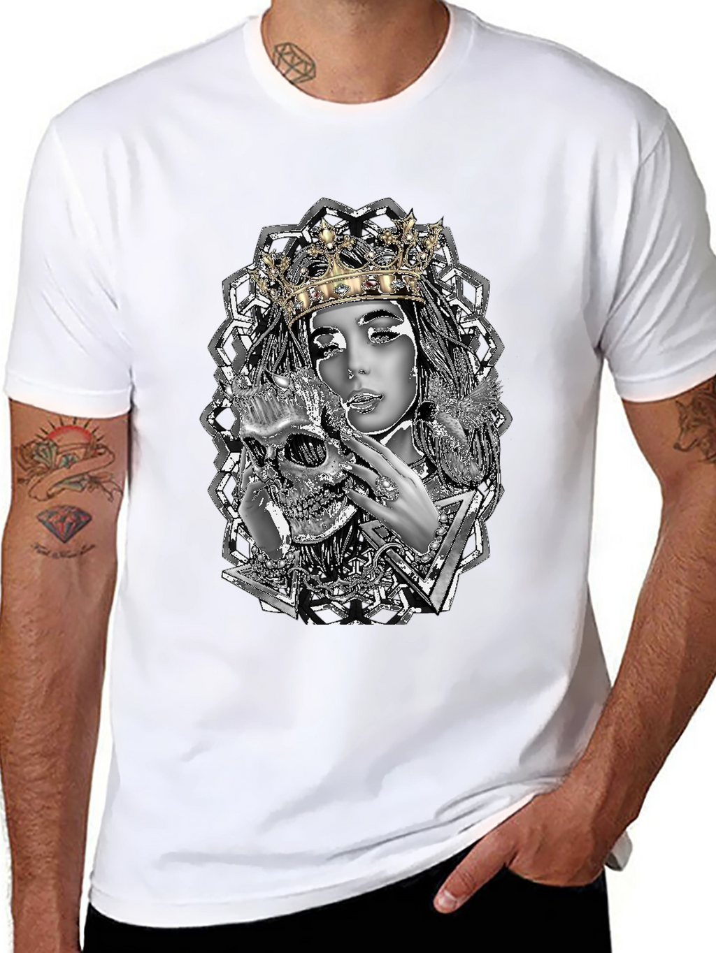 Queen Skull Graphic Tee - Unique Design
