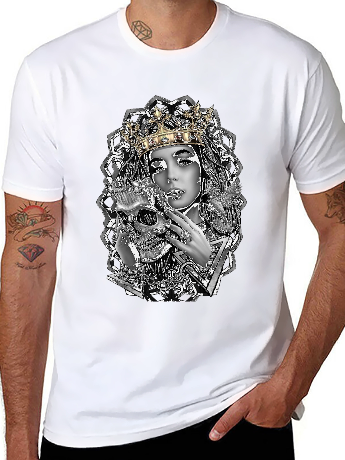Queen Skull Graphic Tee - Unique Design