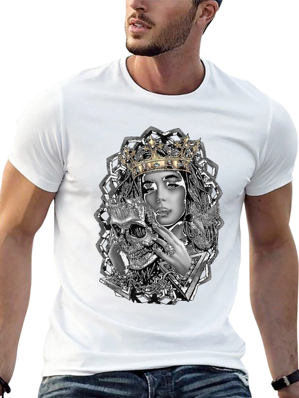 Queen Skull Graphic Tee - Unique Design