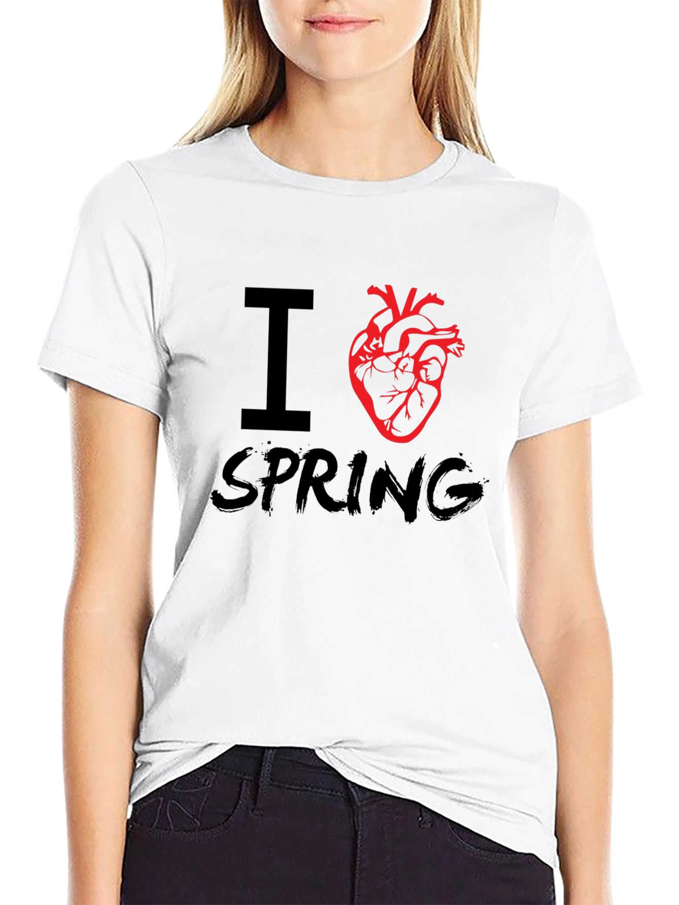 I Heart Spring Graphic Tee - Black