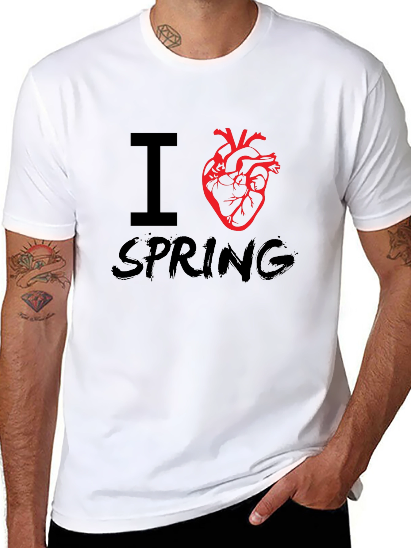 I Heart Spring Graphic Tee - Black