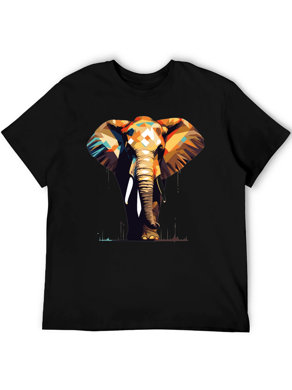 Geometric Elephant Graphic Tee - Stylish Animal Print