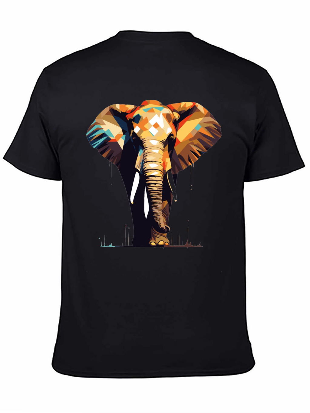 Geometric Elephant Graphic Tee - Stylish Animal Print