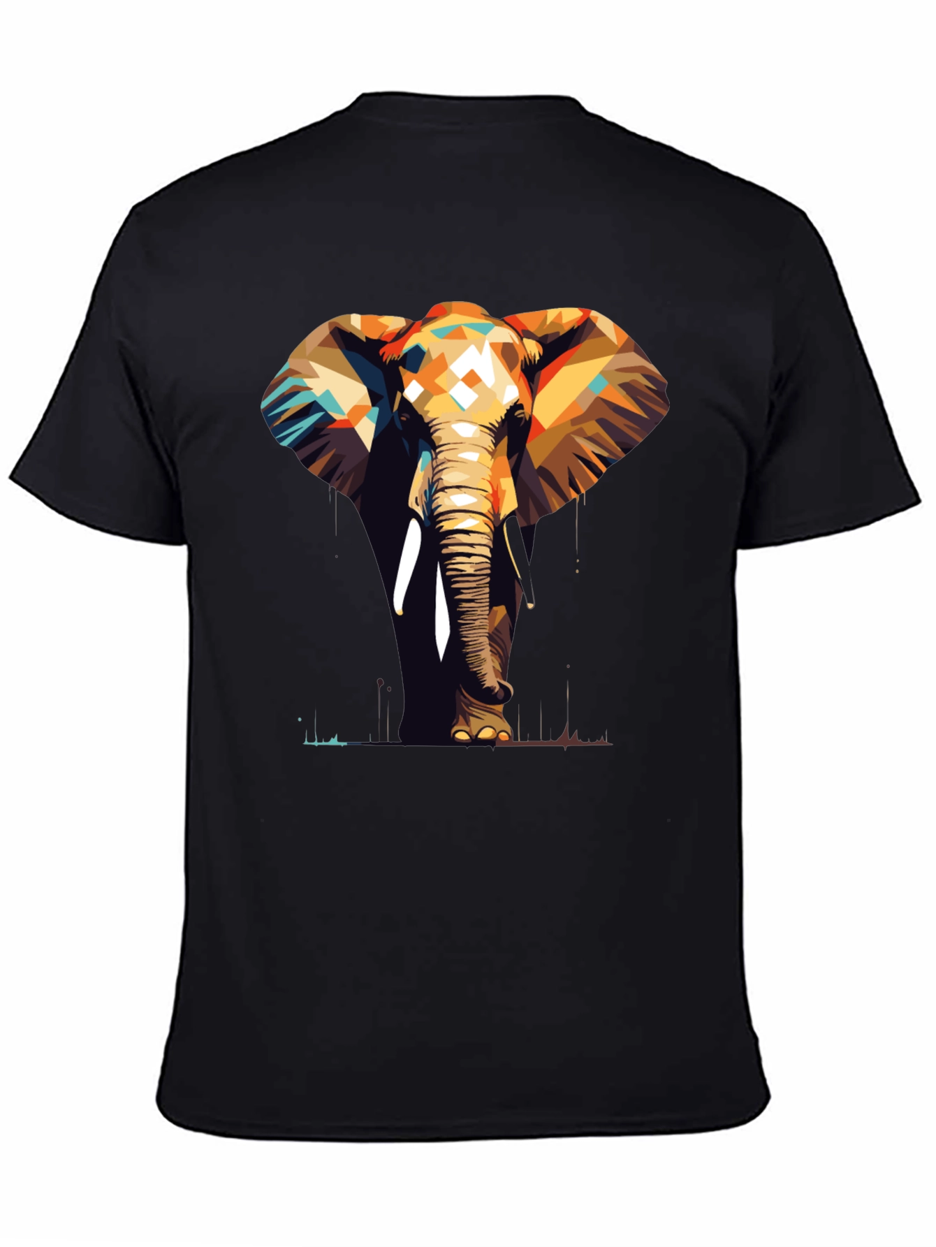 Geometric Elephant Graphic Tee - Stylish Animal Print