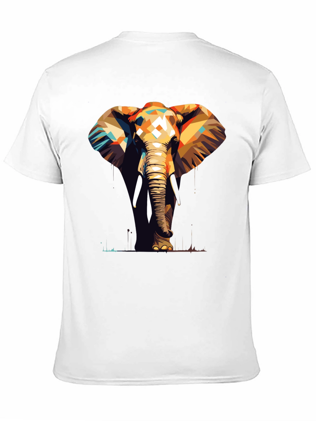 Geometric Elephant Graphic Tee - Stylish Animal Print