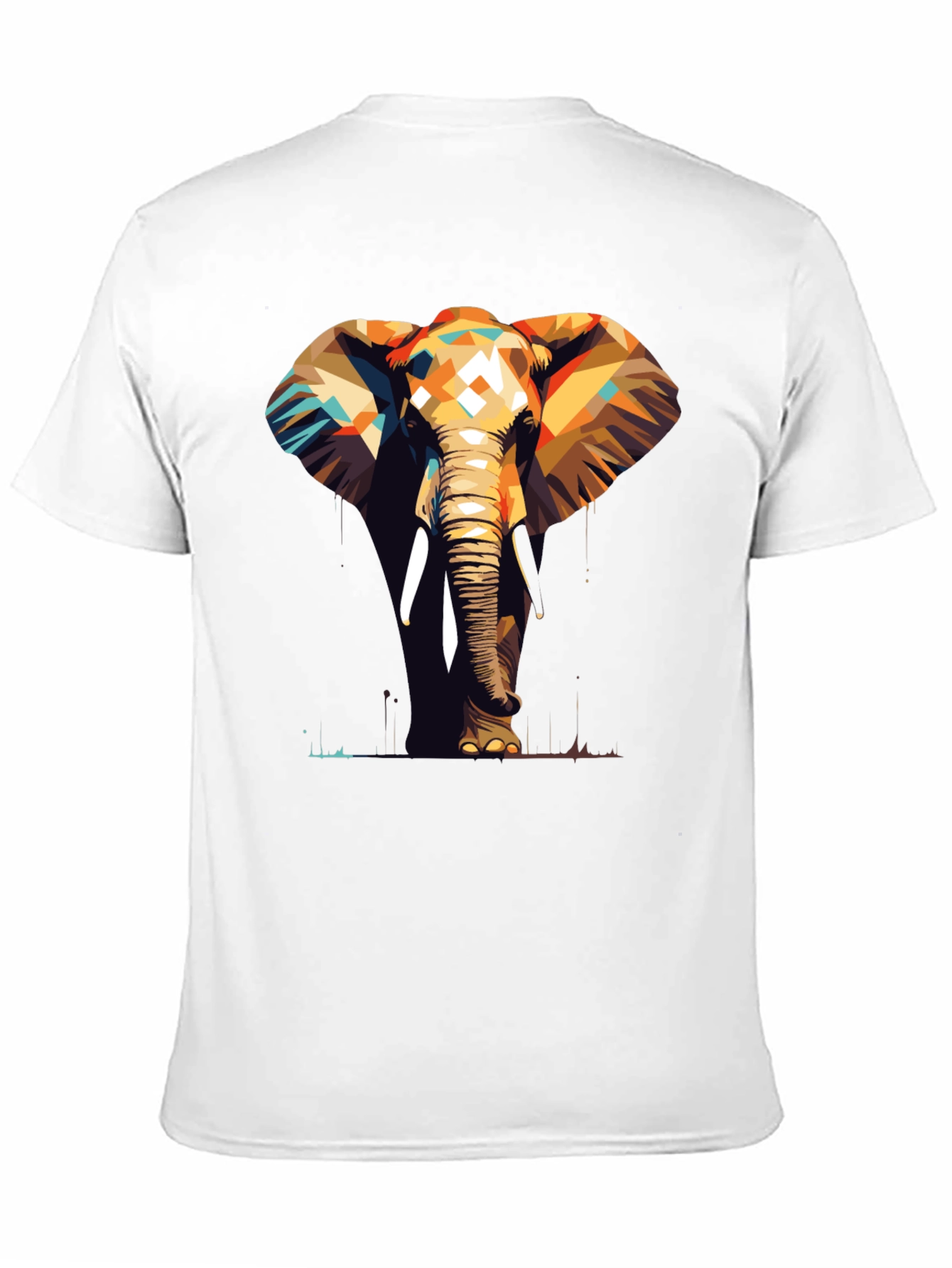 Geometric Elephant Graphic Tee - Stylish Animal Print