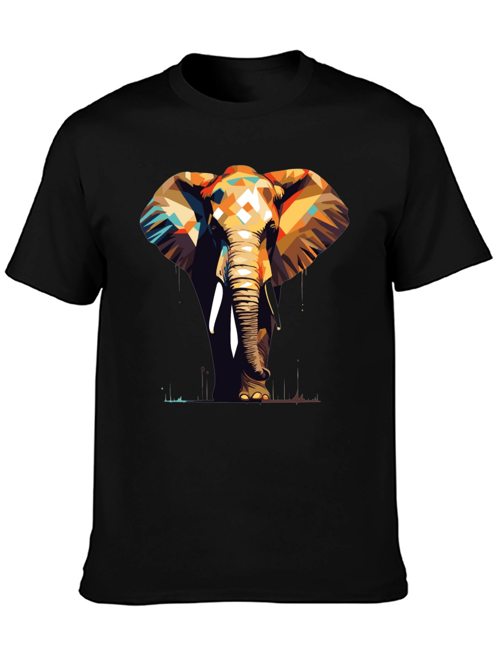 Geometric Elephant Graphic Tee - Stylish Animal Print