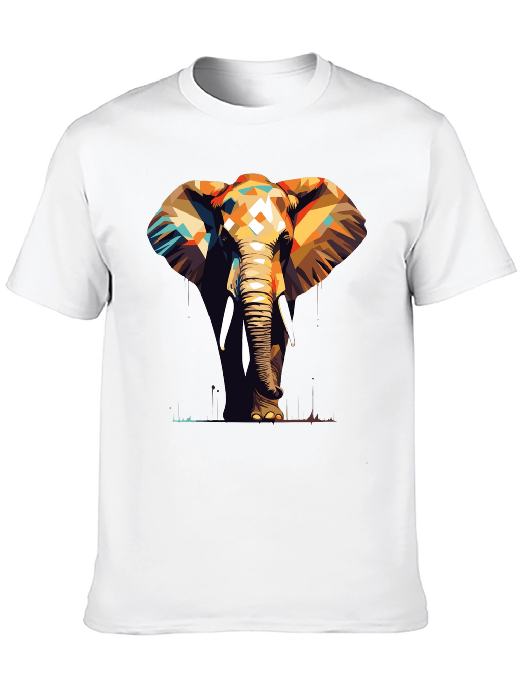 Geometric Elephant Graphic Tee - Stylish Animal Print