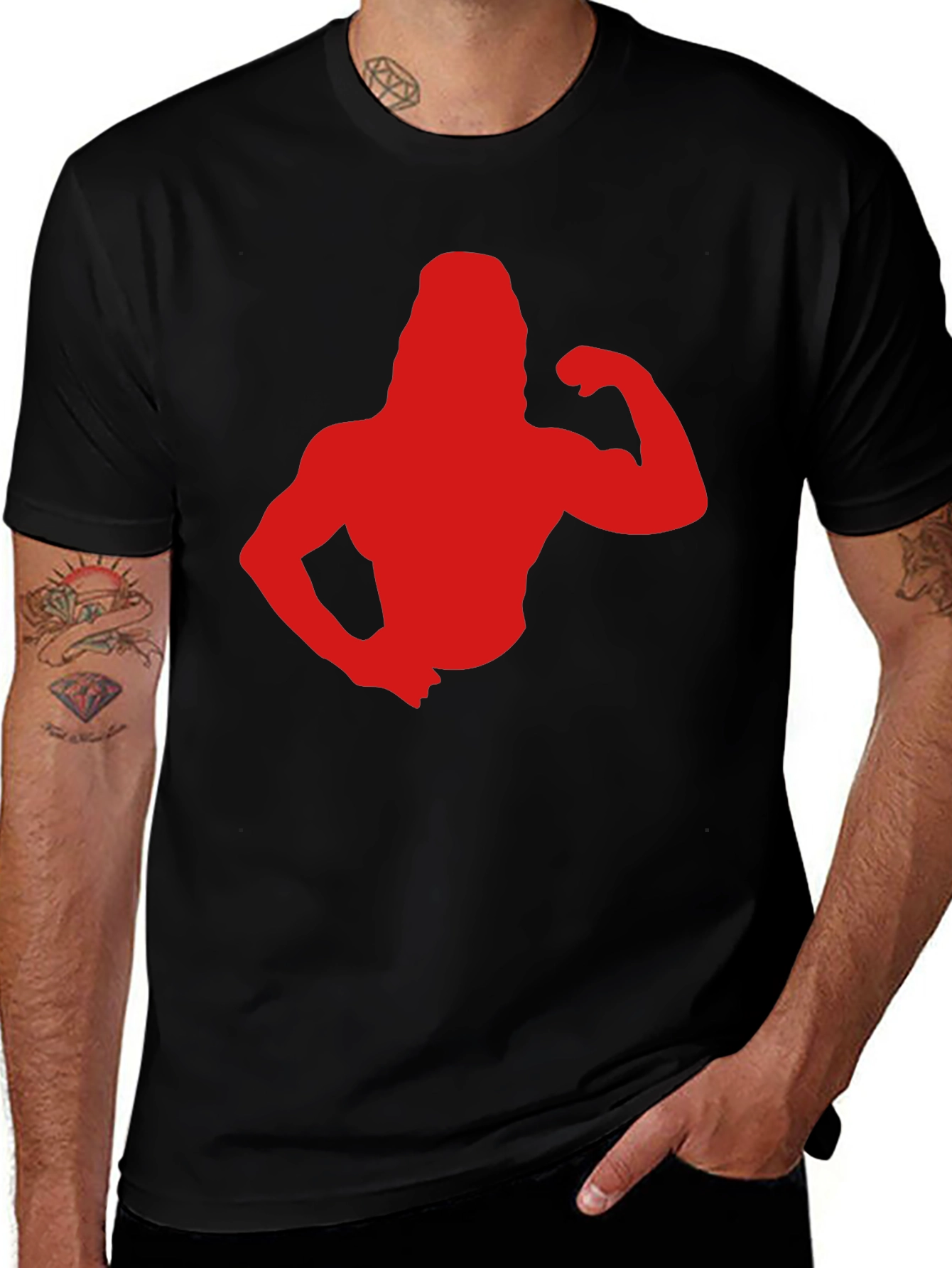 Retro Gym Bro T-Shirt - Black Cotton Tee