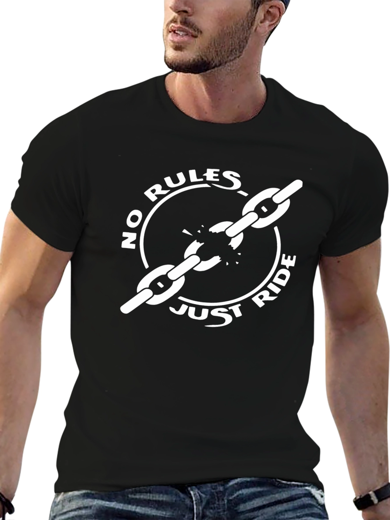 No Rules Just Ride Black Graphic Tee