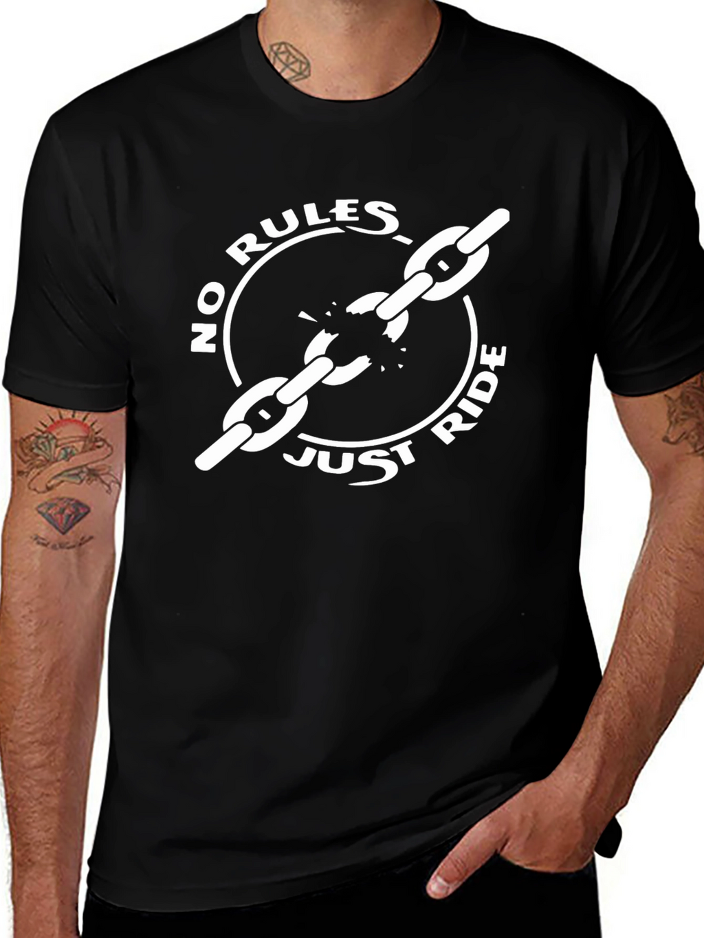 No Rules Just Ride Black Graphic Tee