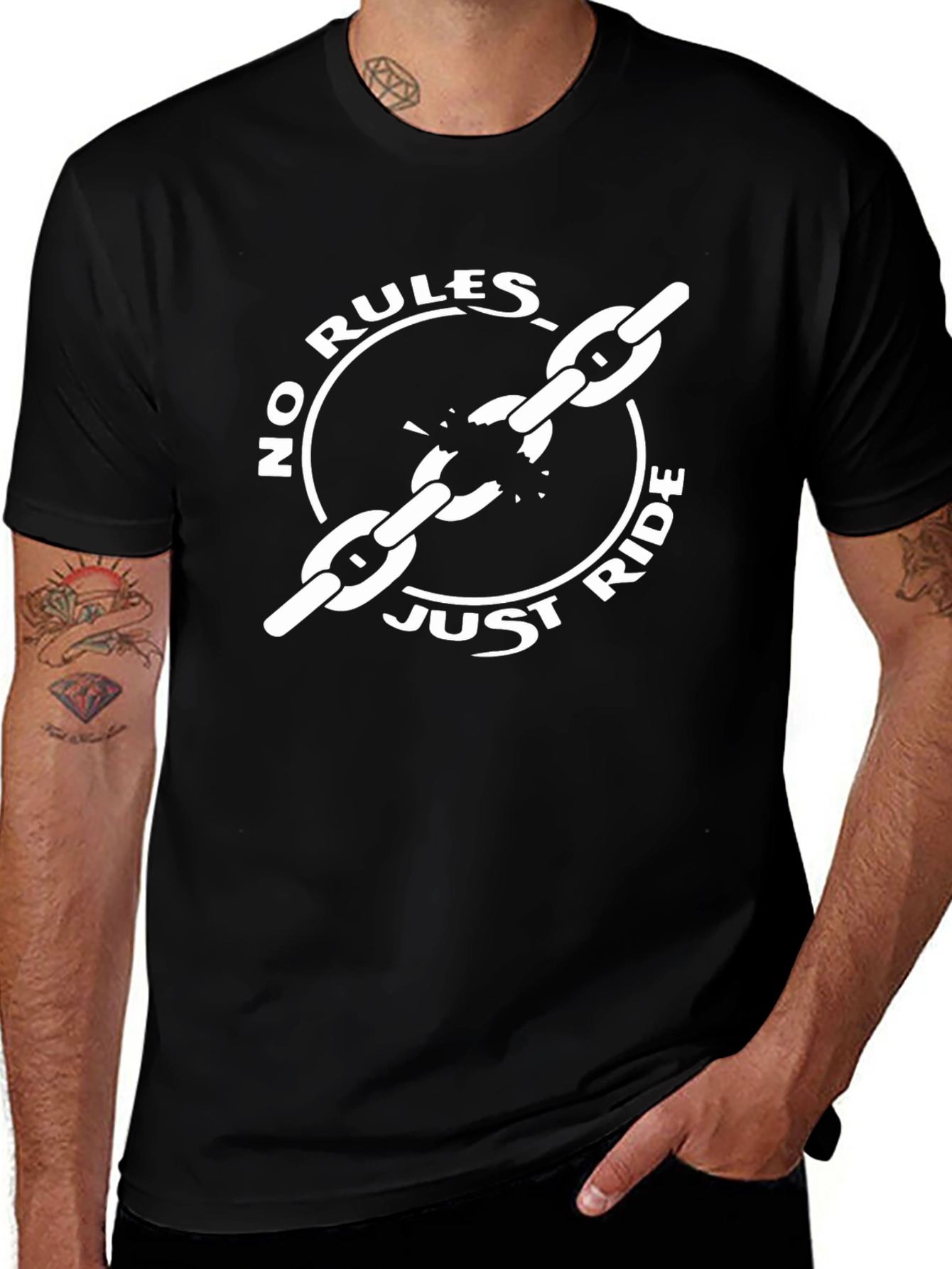 No Rules Just Ride Black Graphic Tee