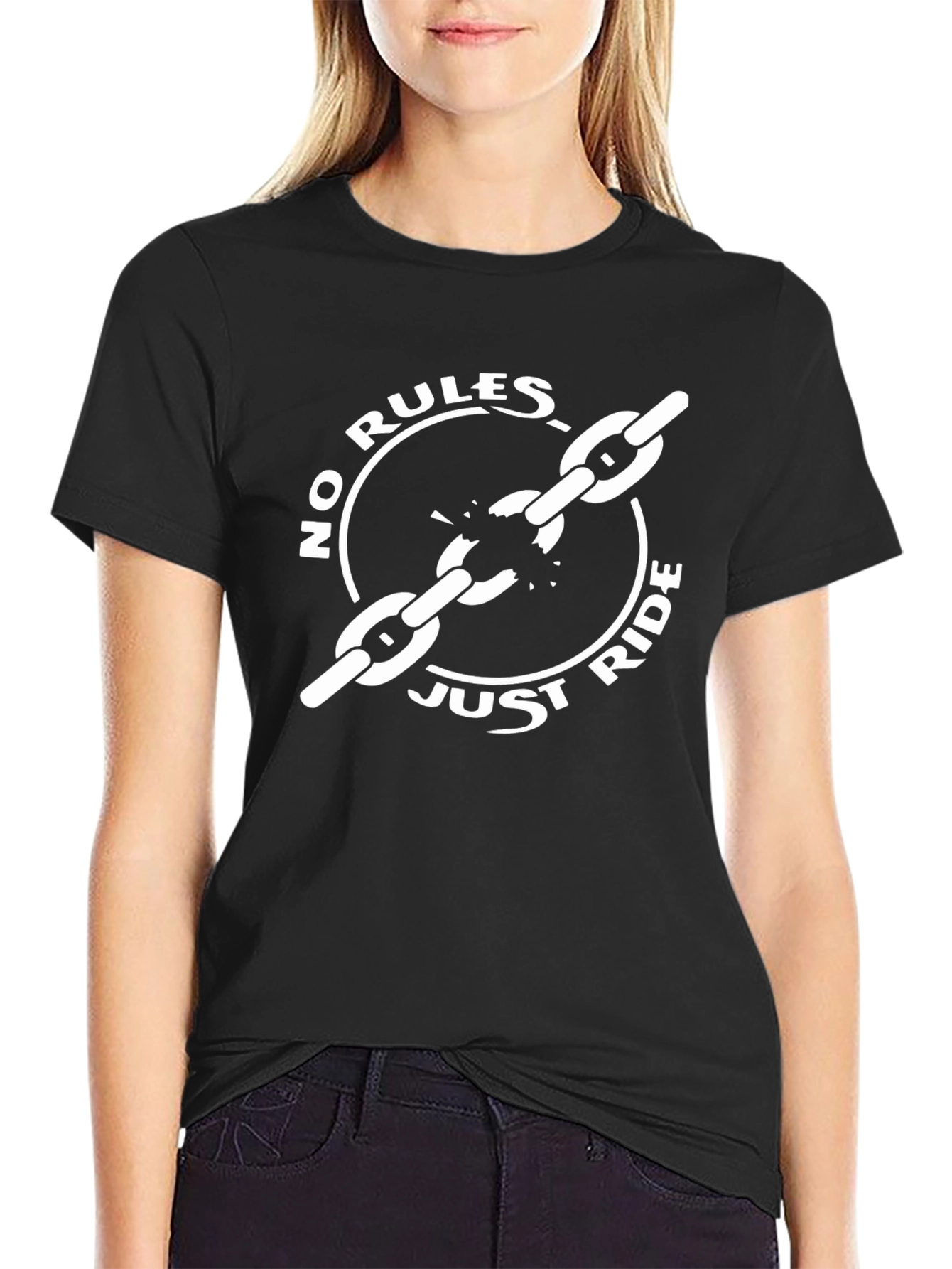 No Rules Just Ride Black Graphic Tee