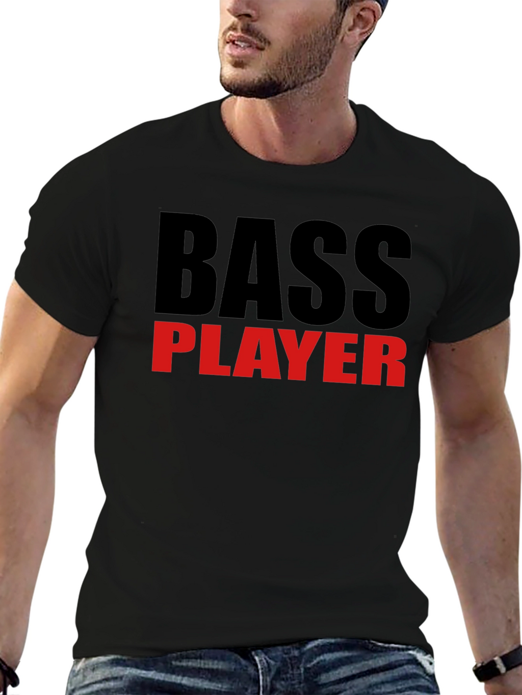 Bass Player Graphic T-Shirt - Black