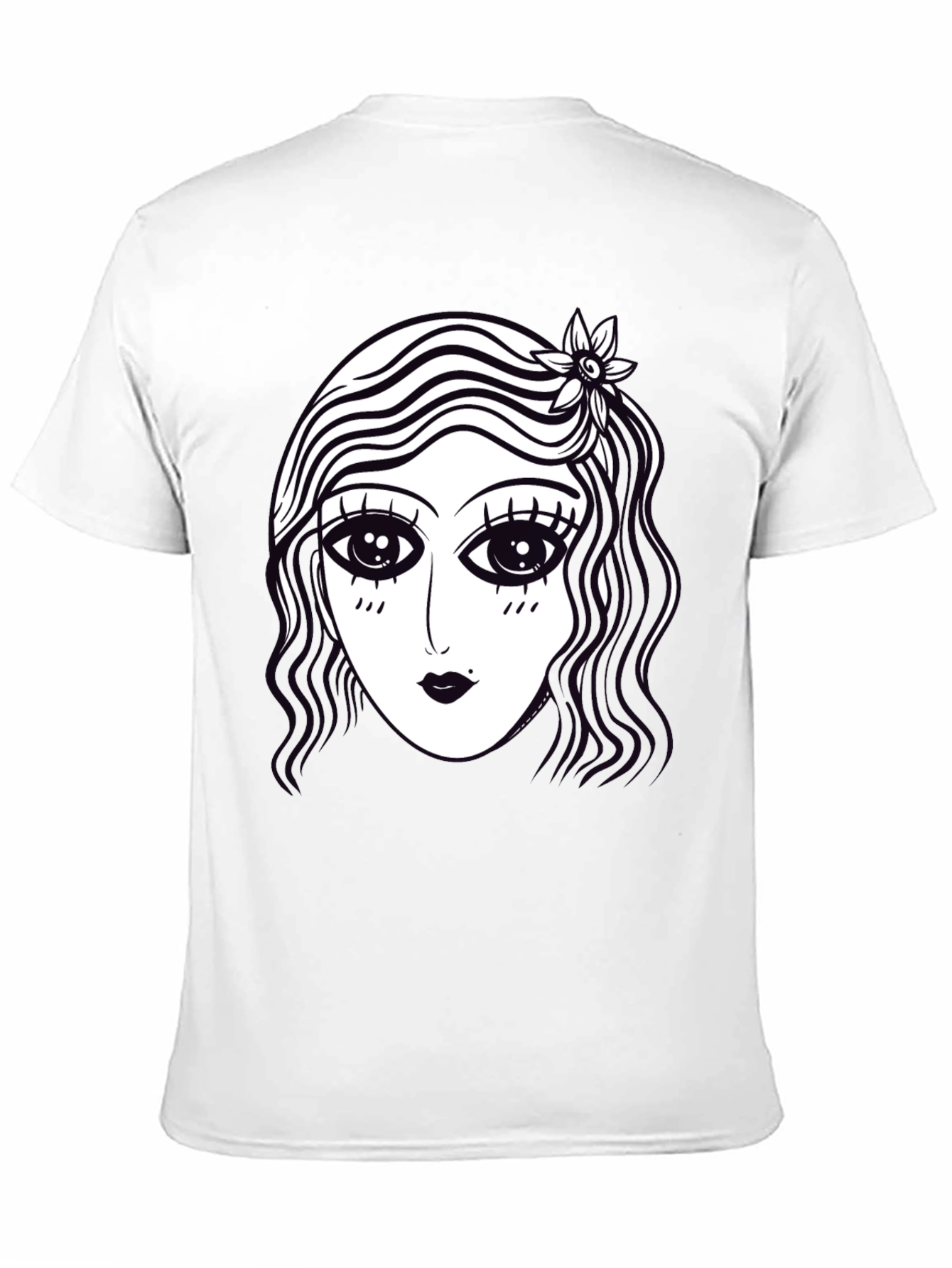 Retro Cartoon Face Graphic Tee - Black