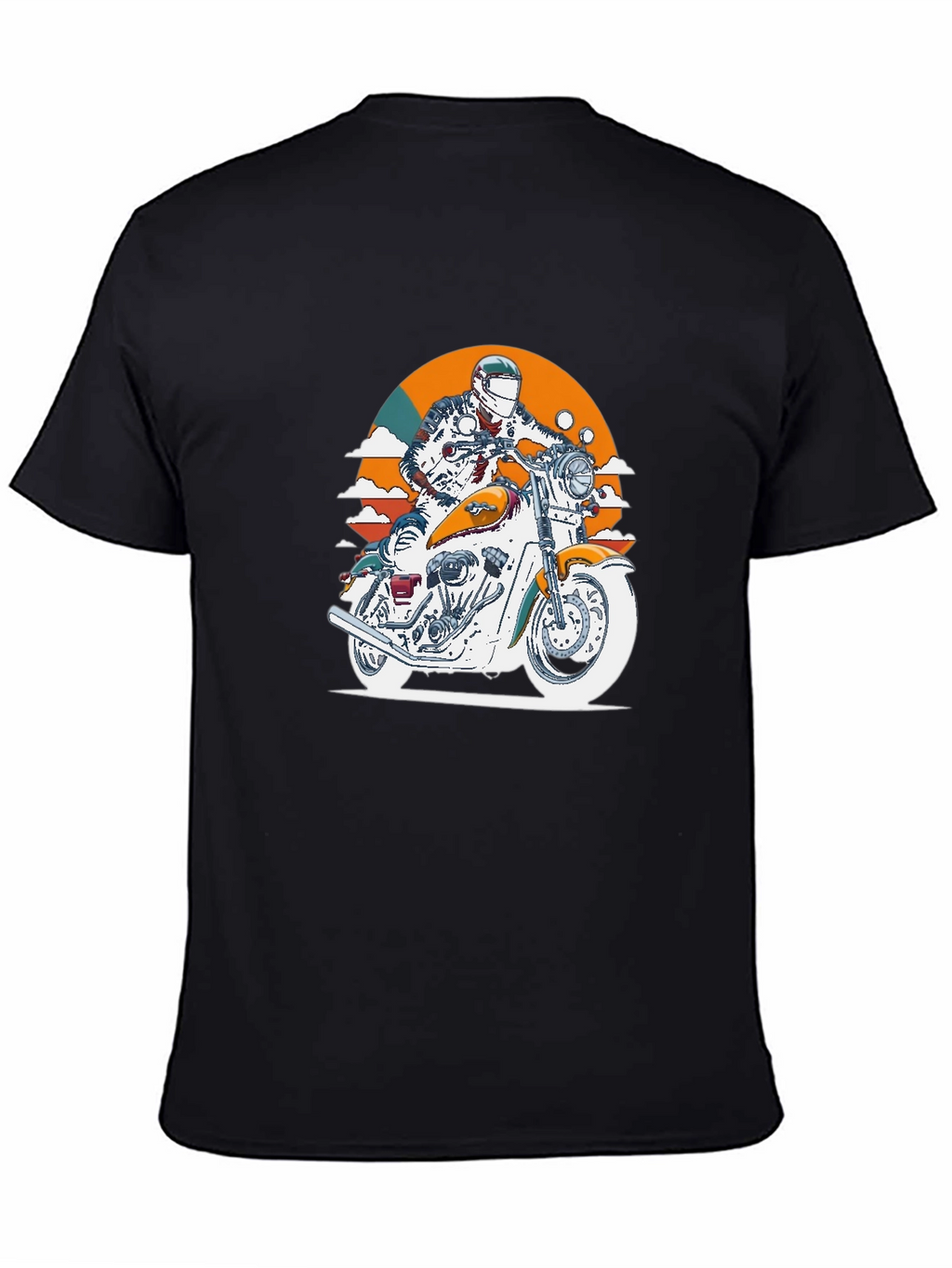Motorcycle Rider Graphic Black T-Shirt