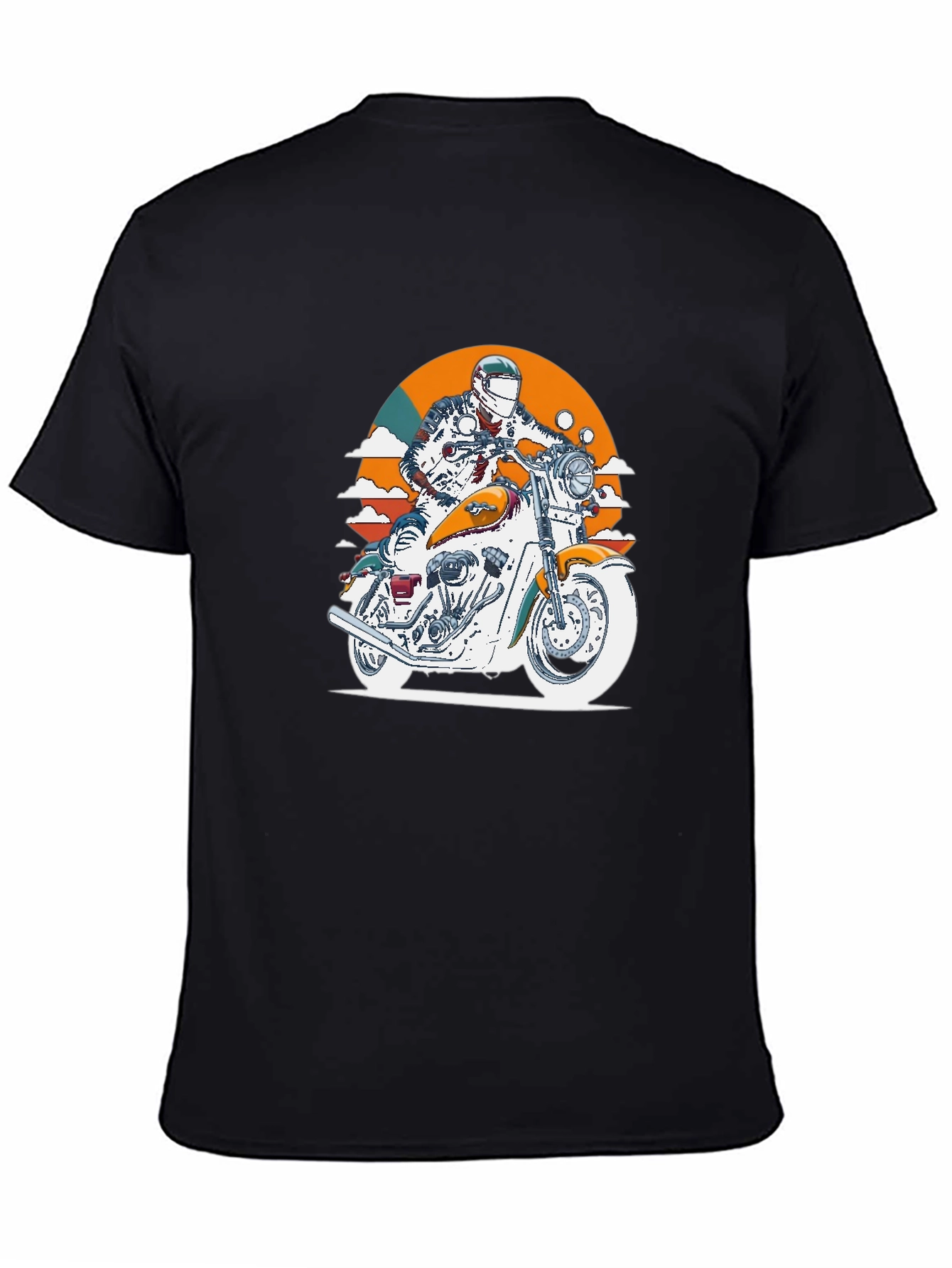 Motorcycle Rider Graphic Black T-Shirt