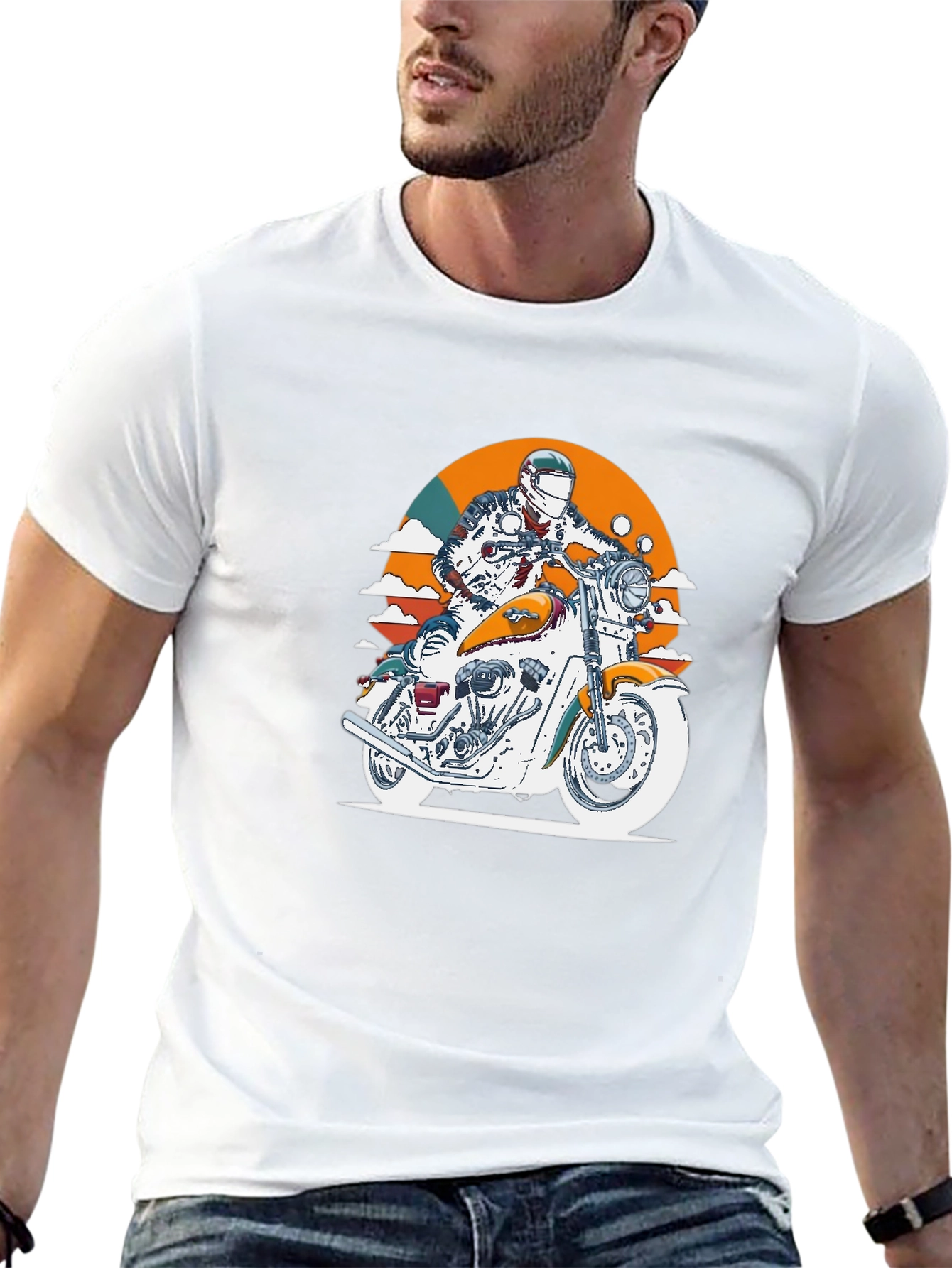 Motorcycle Rider Graphic Black T-Shirt
