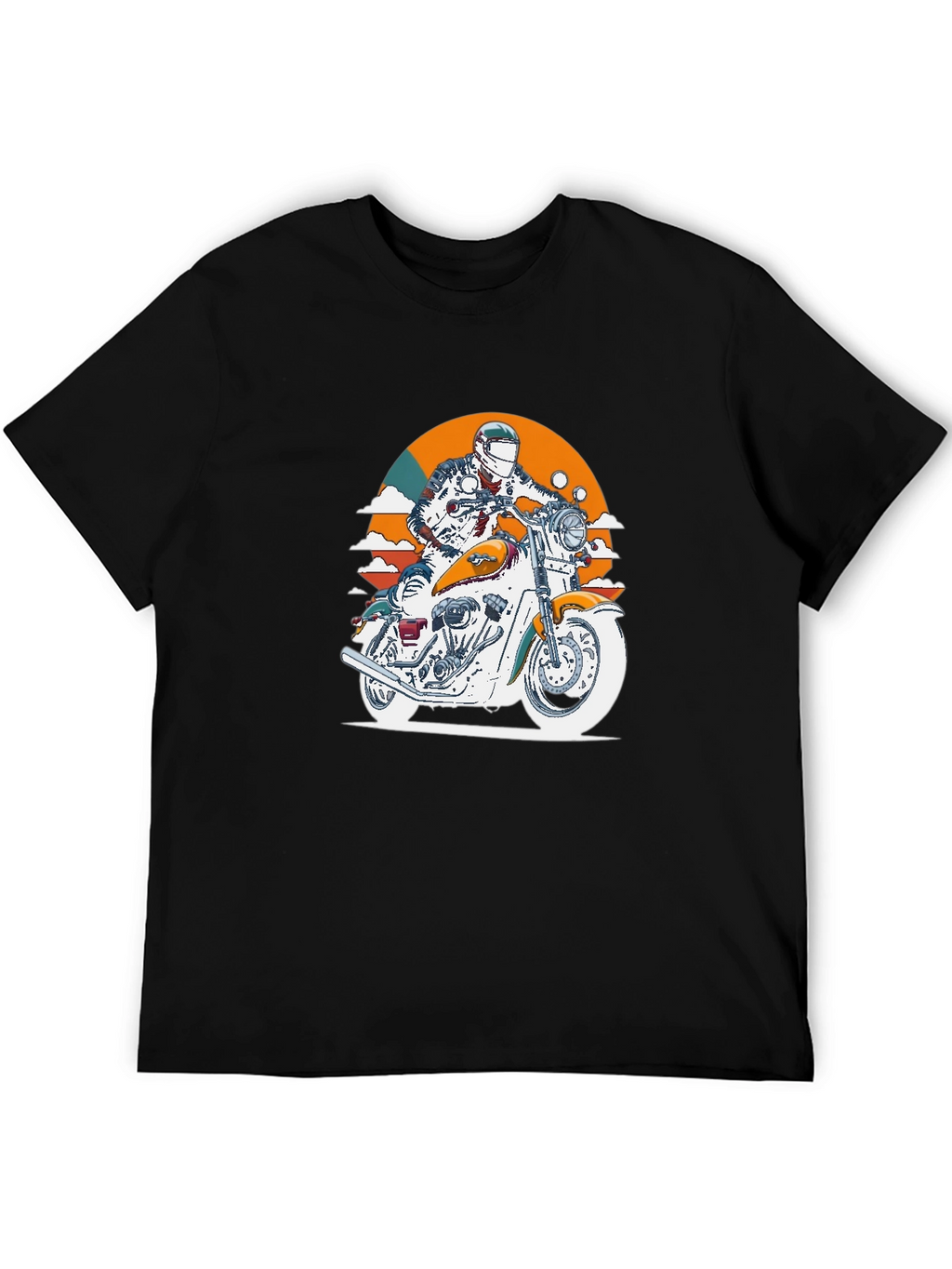 Motorcycle Rider Graphic Black T-Shirt
