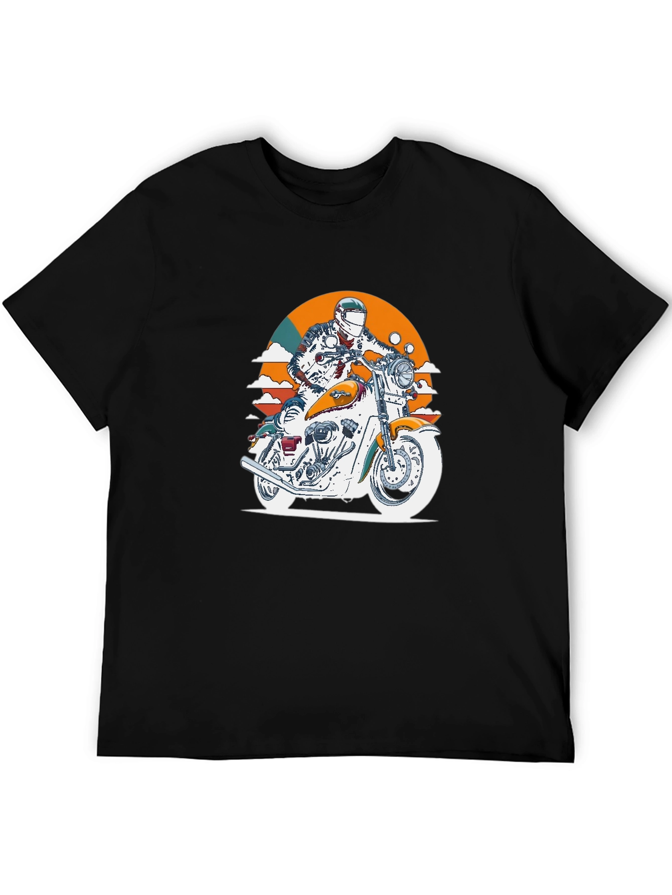 Motorcycle Rider Graphic Black T-Shirt