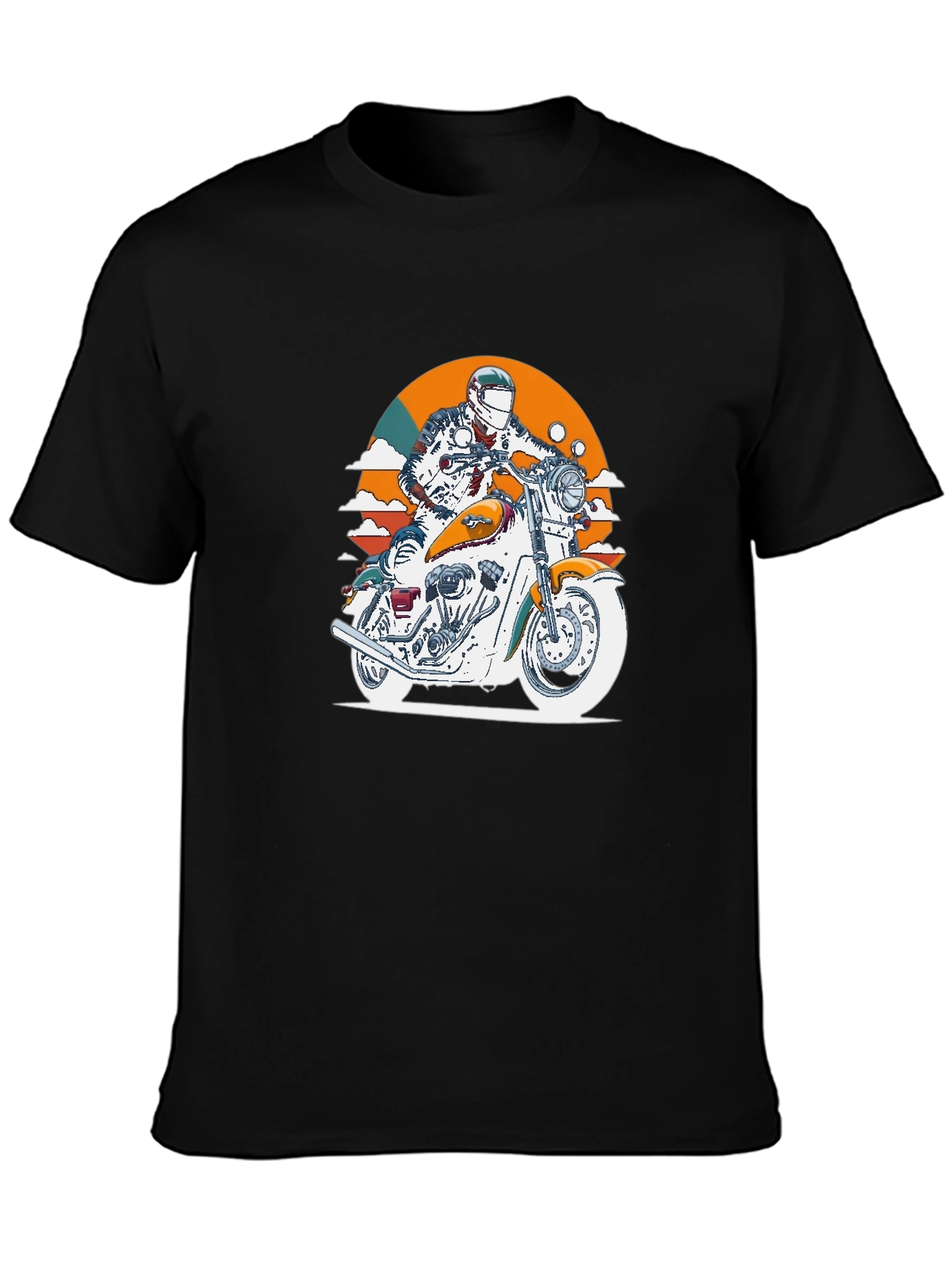 Motorcycle Rider Graphic Black T-Shirt