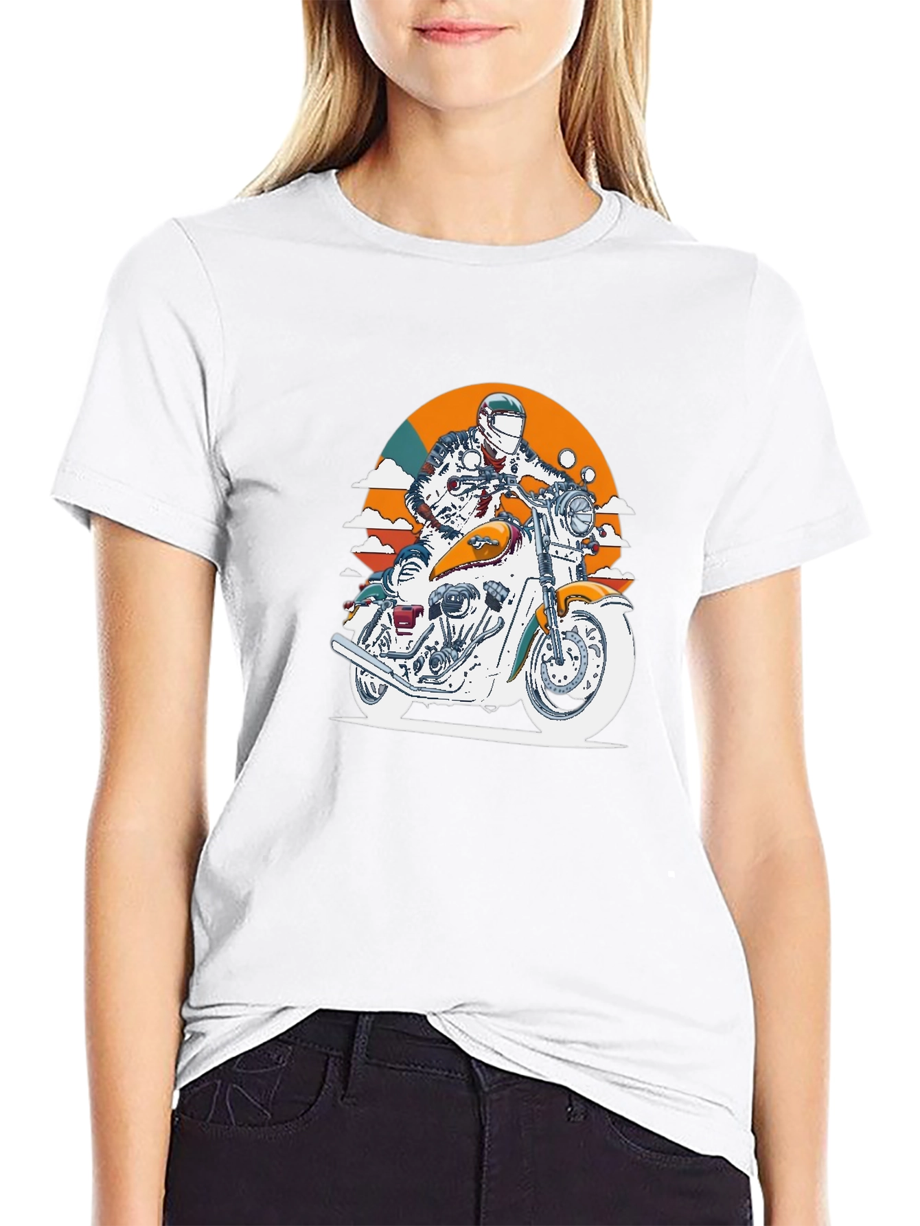 Motorcycle Rider Graphic Black T-Shirt
